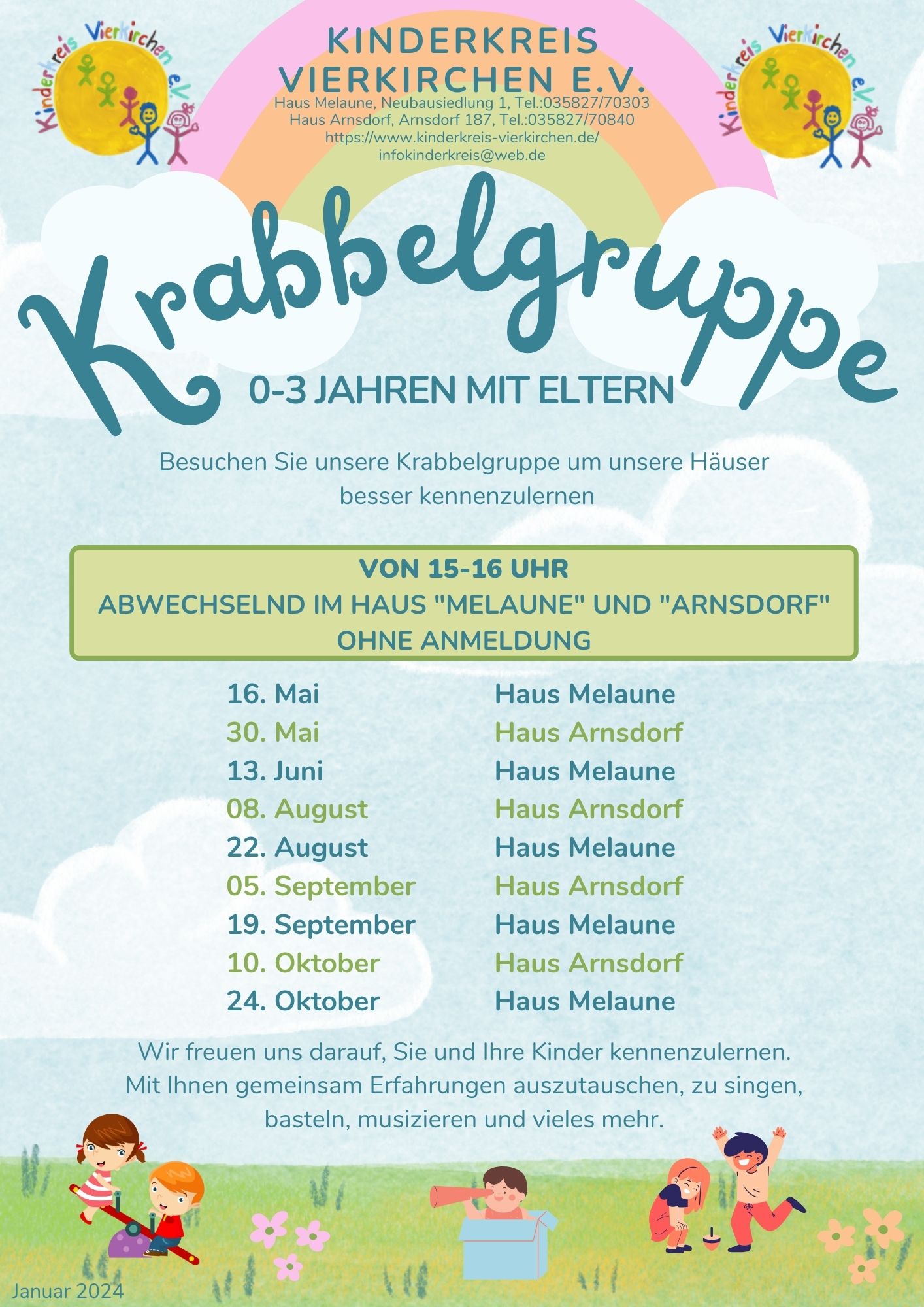 Flyer Krabbelgruppe Neu ab September 1